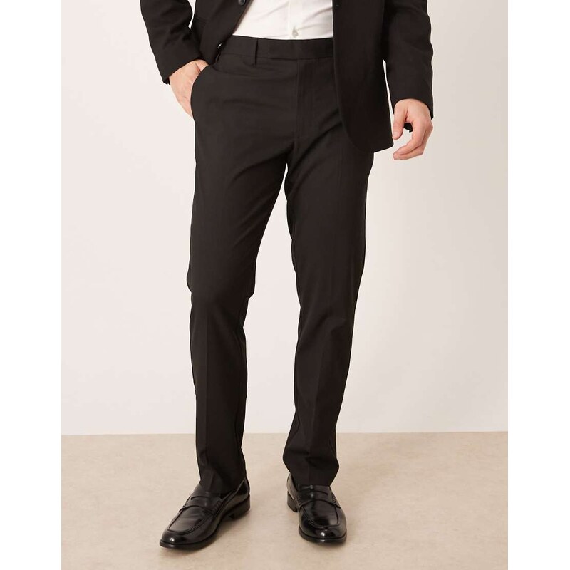ASOS DESIGN smart slim trousers in black