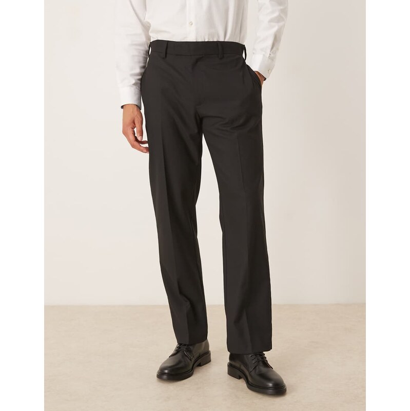 ASOS DESIGN smart straight trousers in black