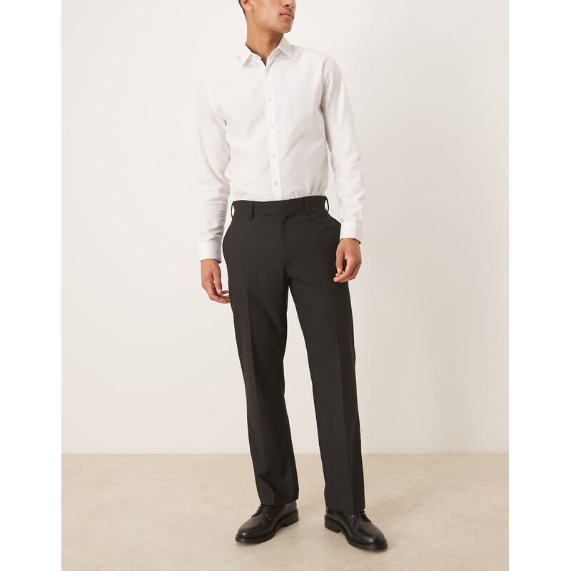 ASOS DESIGN smart straight trousers in black