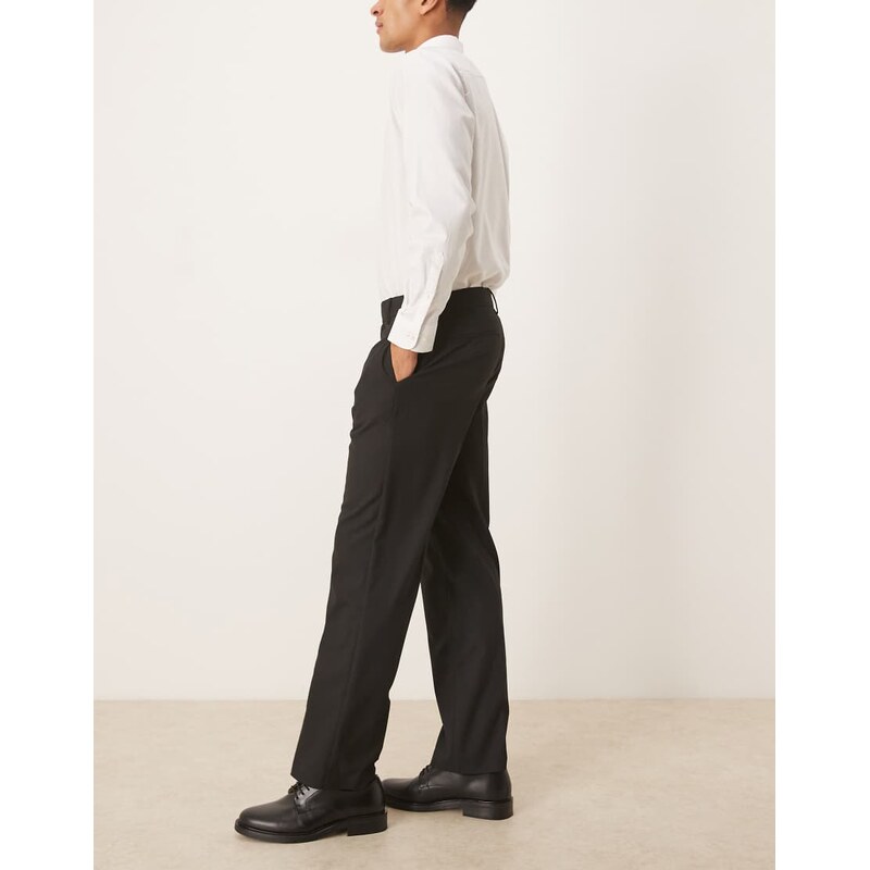 ASOS DESIGN smart straight trousers in black