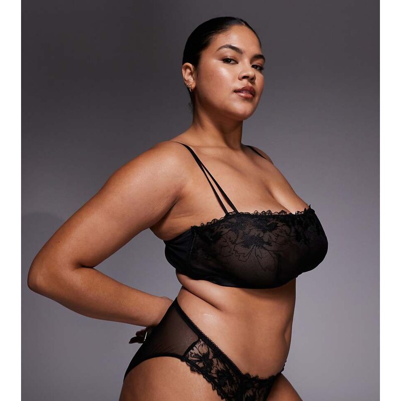 ASOS Curve ASOS DESIGN Curve Tabitha floral embroidery brazilian in 115514858