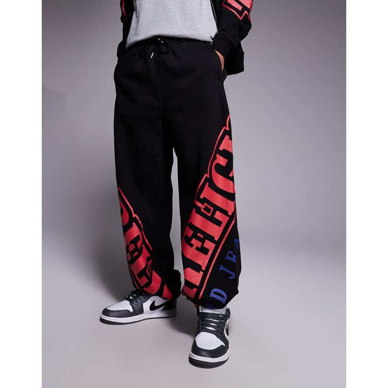 True Religion overarch drawstring logo co-ord jogger in black