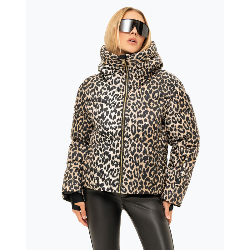 Dámská lyžařská bunda Nikkie Newport Leopard beige