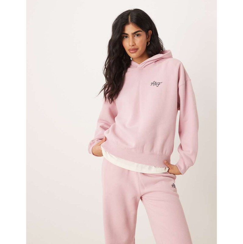 Abercrombie & Fitch chest logo hoodie co-ord in pink 111074349