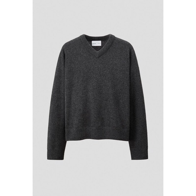 H&M - Kašmírový svetr Loose Fit - Tmavě Šedý Melír