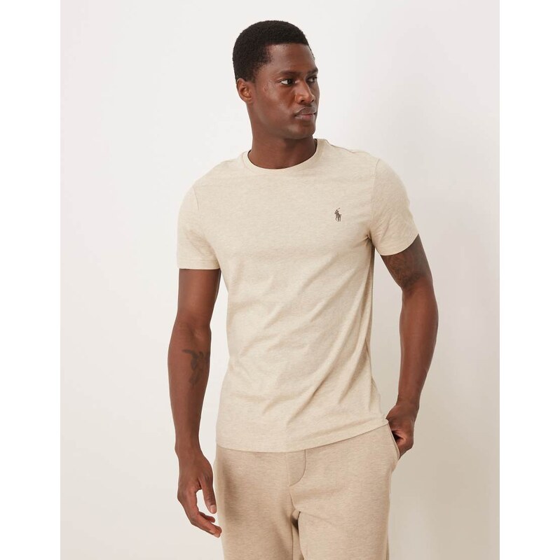 Polo Ralph Lauren icon logo custom slim fit t-shirt in beige