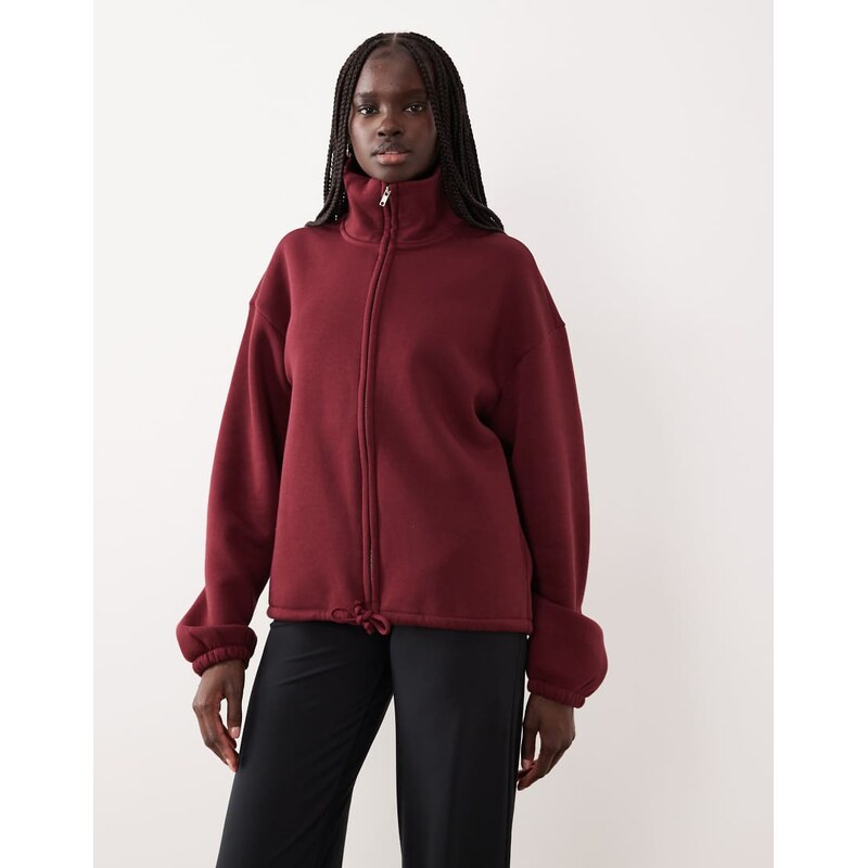 Gina Tricot soft pile borg gym zip through sweater fleece in