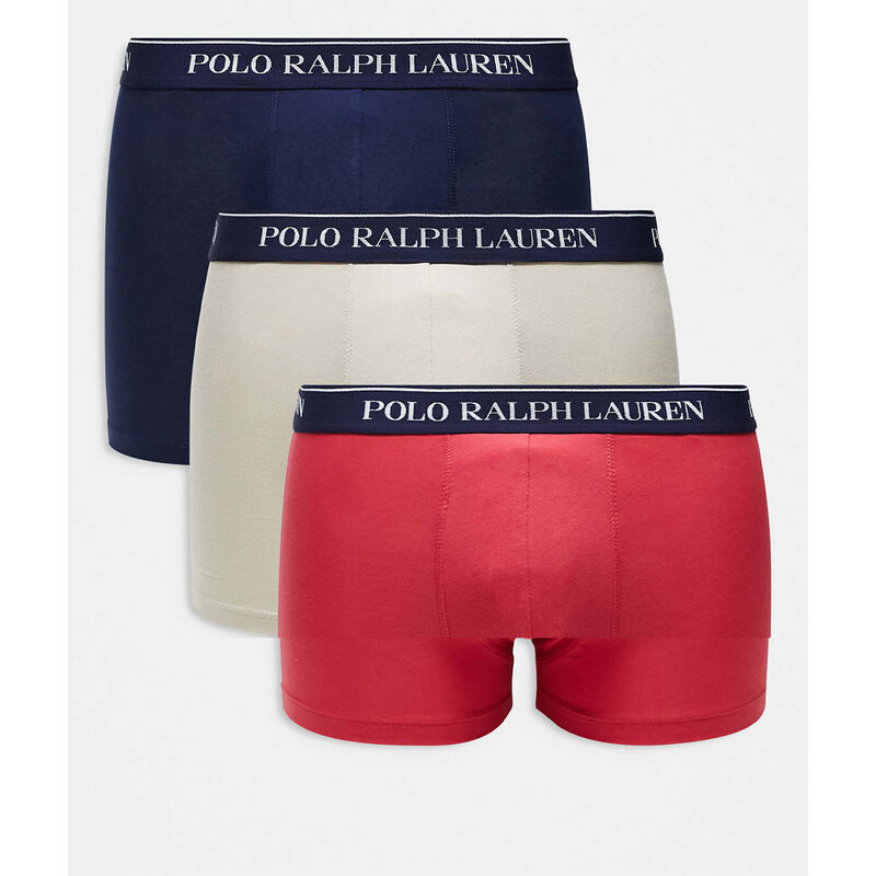 Polo Ralph Lauren 3 pack logo waistband trunks in multi