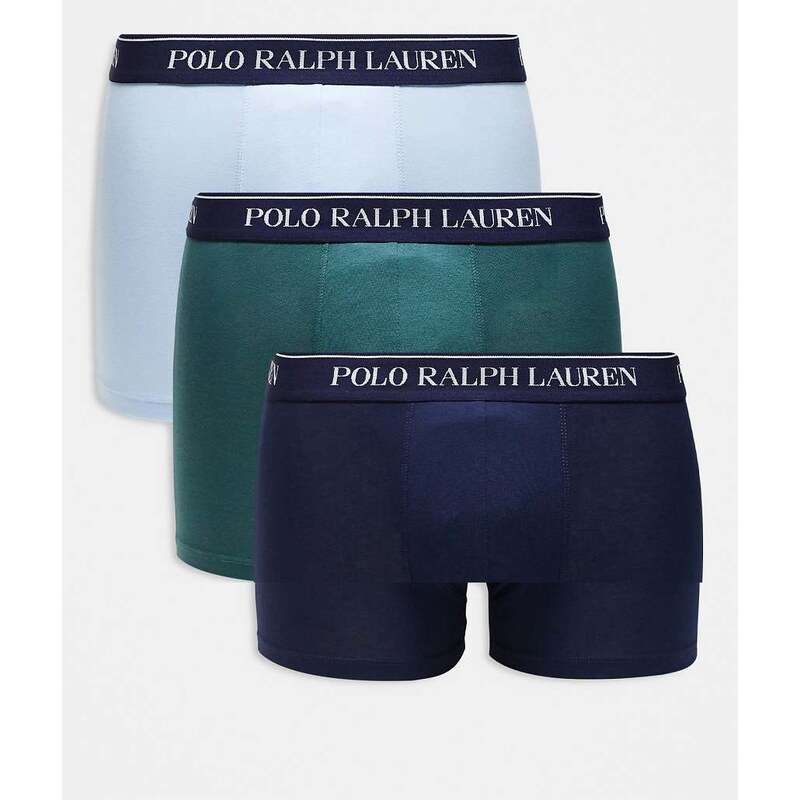 Polo Ralph Lauren 3 pack logo waistband trunks in multi