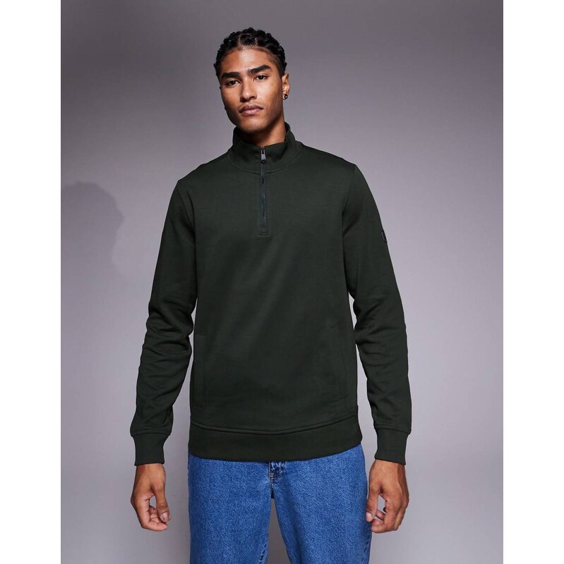 Barbour International Ilford interlock funnel neck in sage-Green 111071805