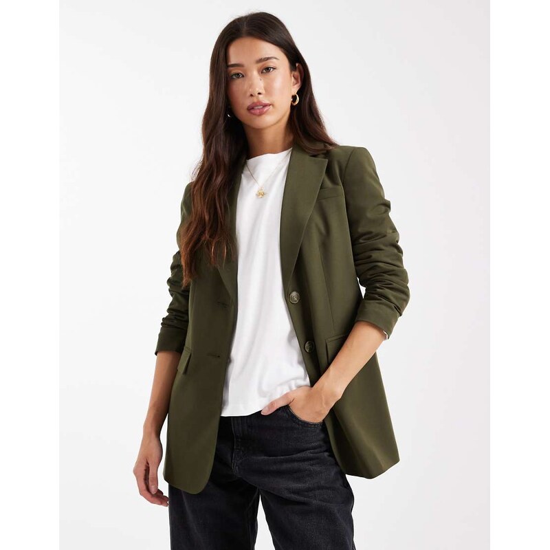 Miss Selfridge cinched blazer in olive-Green 115512615