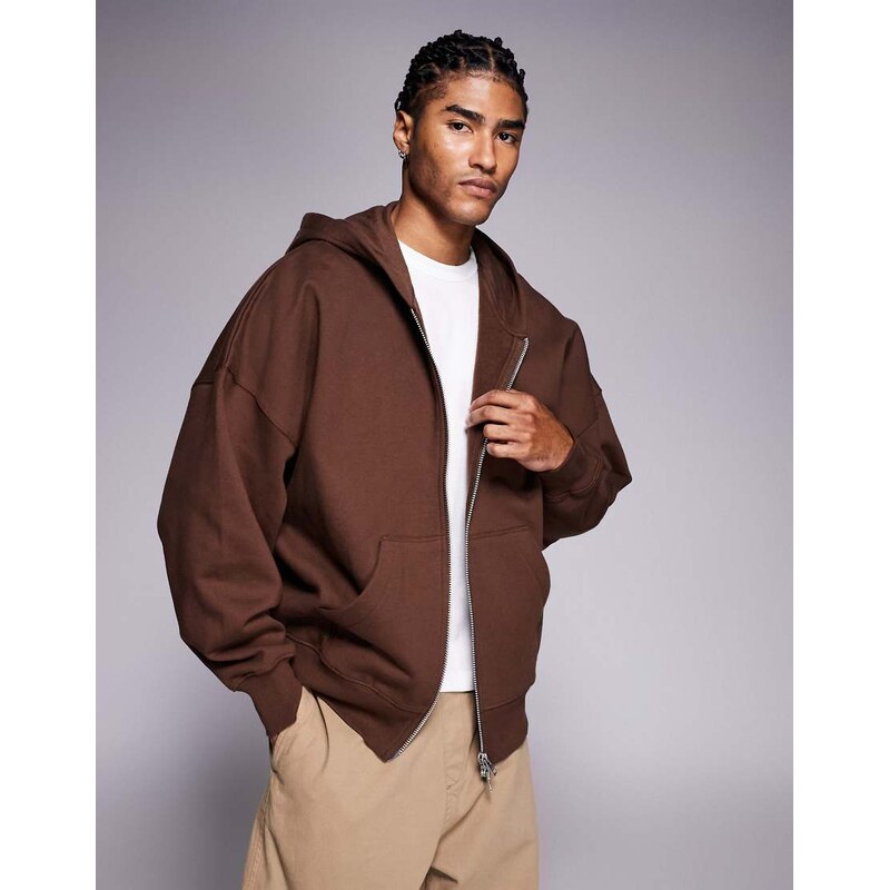ASOS DESIGN premium heavyweight extreme oversized zip through