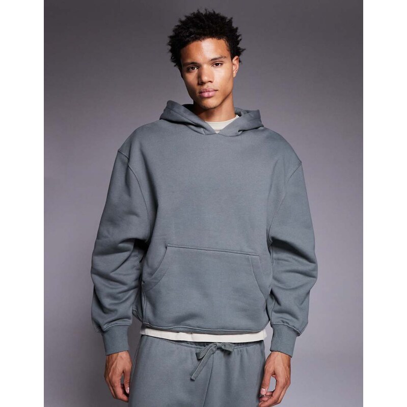 ASOS DESIGN premium heavyweight oversized hoodie 400gsm in green