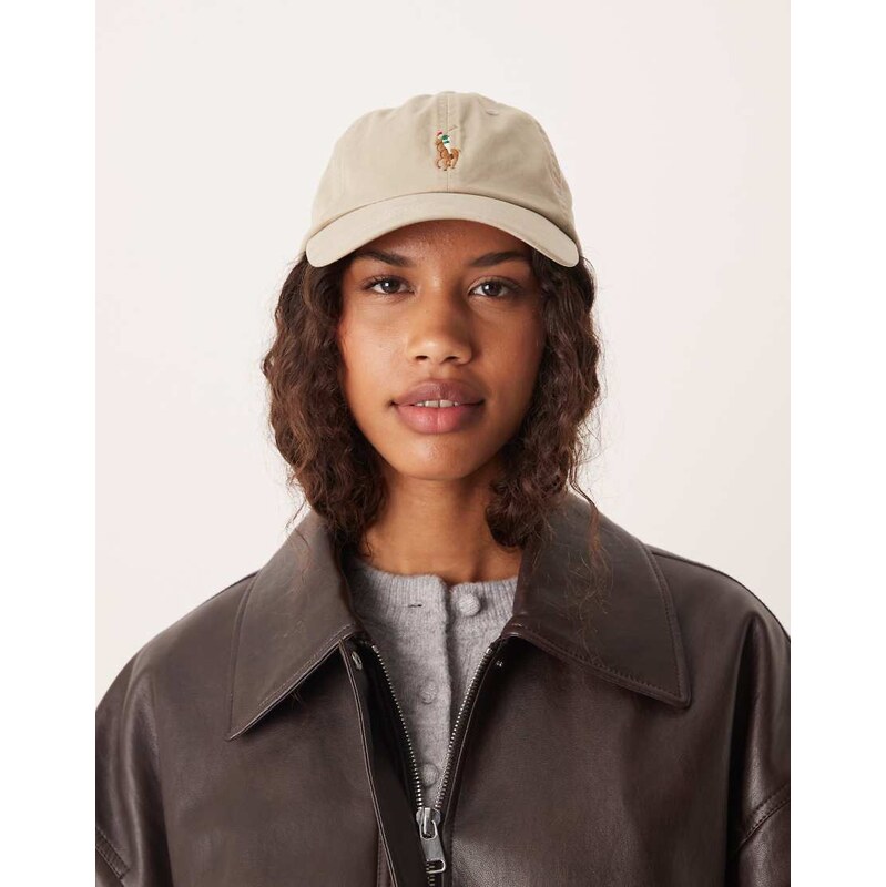 Polo Ralph Lauren multi icon logo baseball cap in tan-Brown 111074347