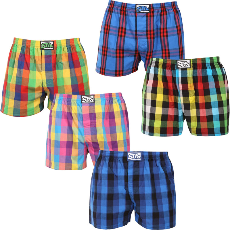 5PACK pánské trenky Styx klasická guma nadrozměr vícebarevné