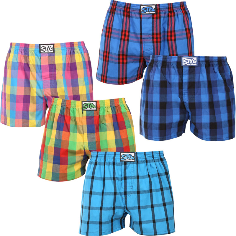 5PACK pánské trenky Styx klasická guma nadrozměr vícebarevné
