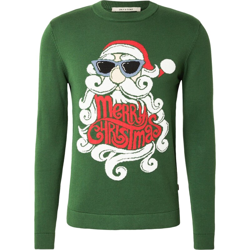 Only & Sons Svetr ONSXmas světlemodrá / zelená / červená / bílá
