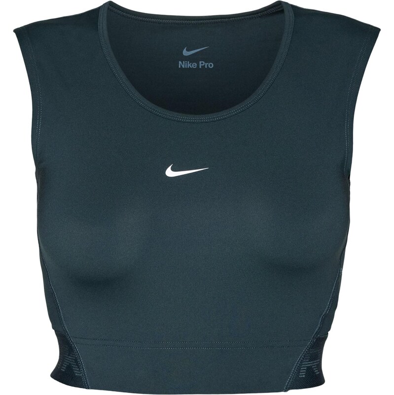 NIKE Sportovní top Nike Pro tmavě zelená / černá