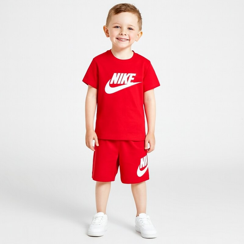Nike kids club tee & short set RED