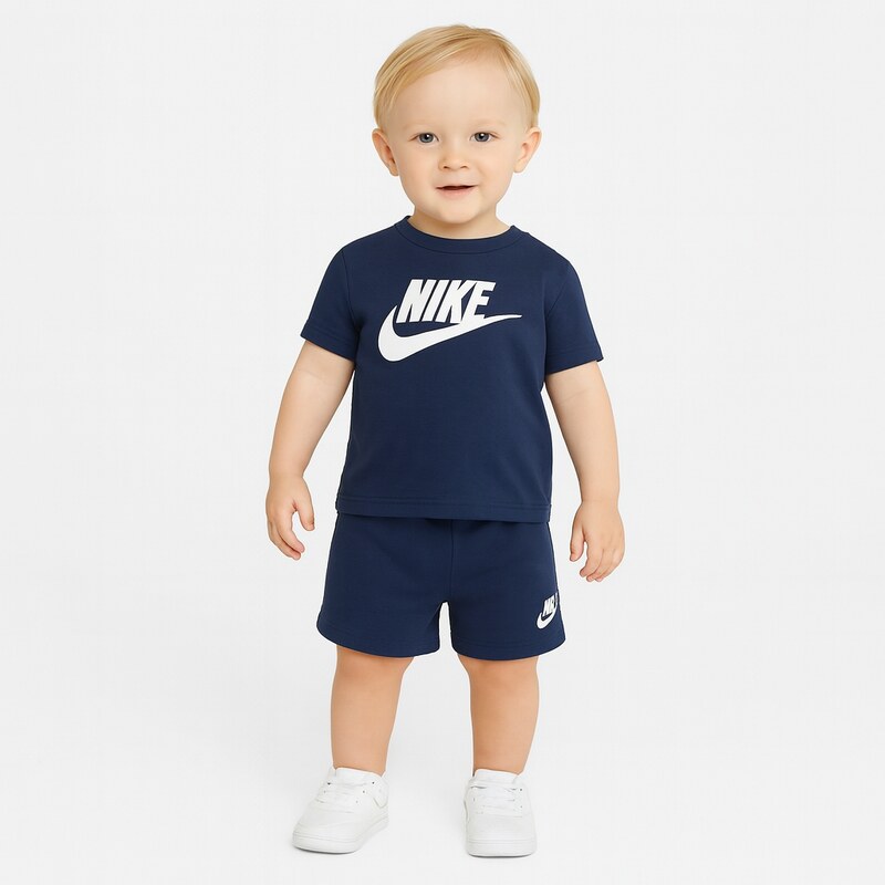 Nike kids club tee and short set BLUE