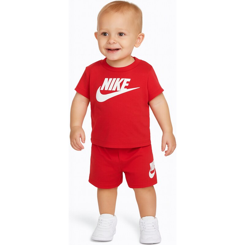 Nike kids club tee and short set RED
