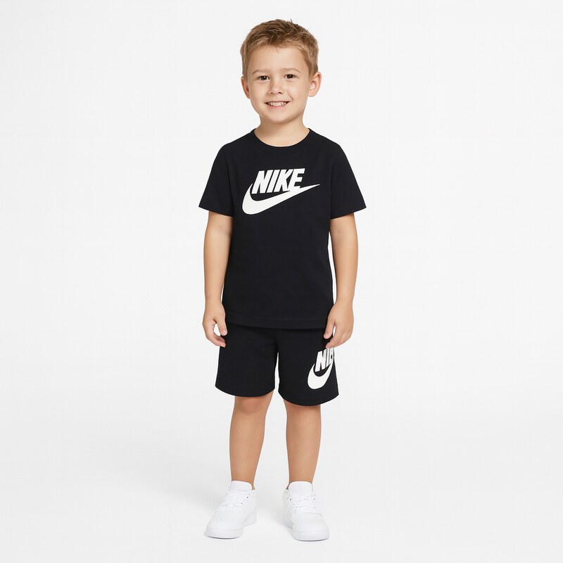 Nike kids club tee & short set BLACK