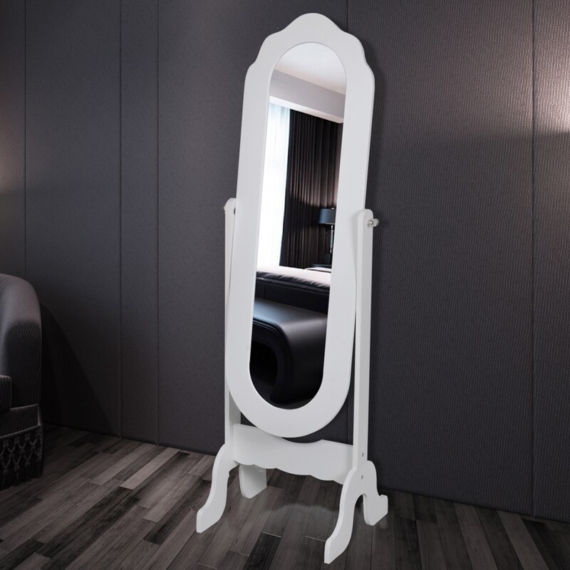 Bílé nastavitelné stojící zrcadlo Bria