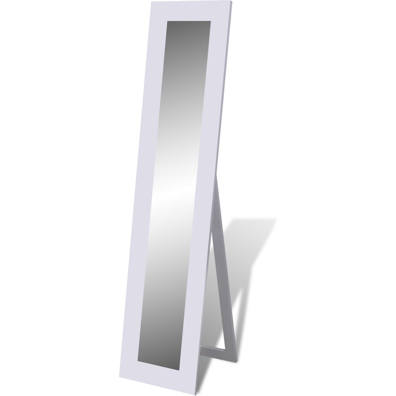 Bílé nastavitelné stojící zrcadlo Jaelyn