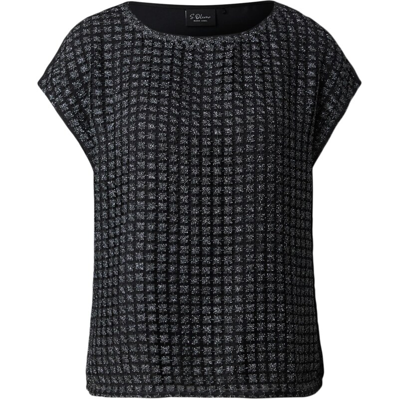 s.Oliver BLACK LABEL Halenka černá / stříbrná