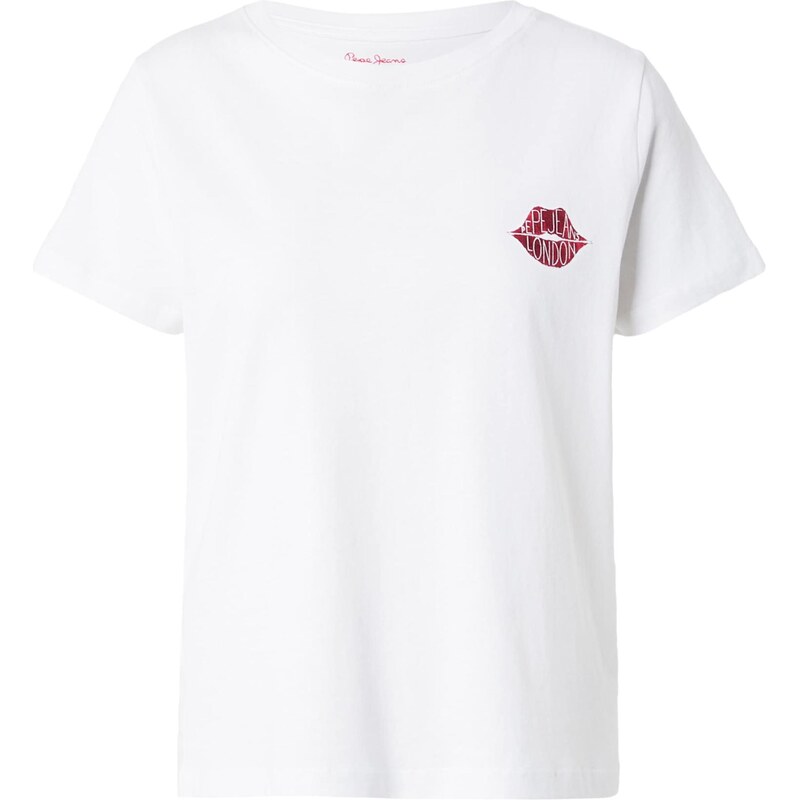 Pepe Jeans Tričko Brule krvavě červená / bílá