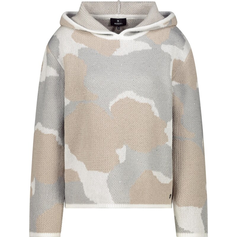 monari Svetr brokátová / světle šedá / offwhite 111073184