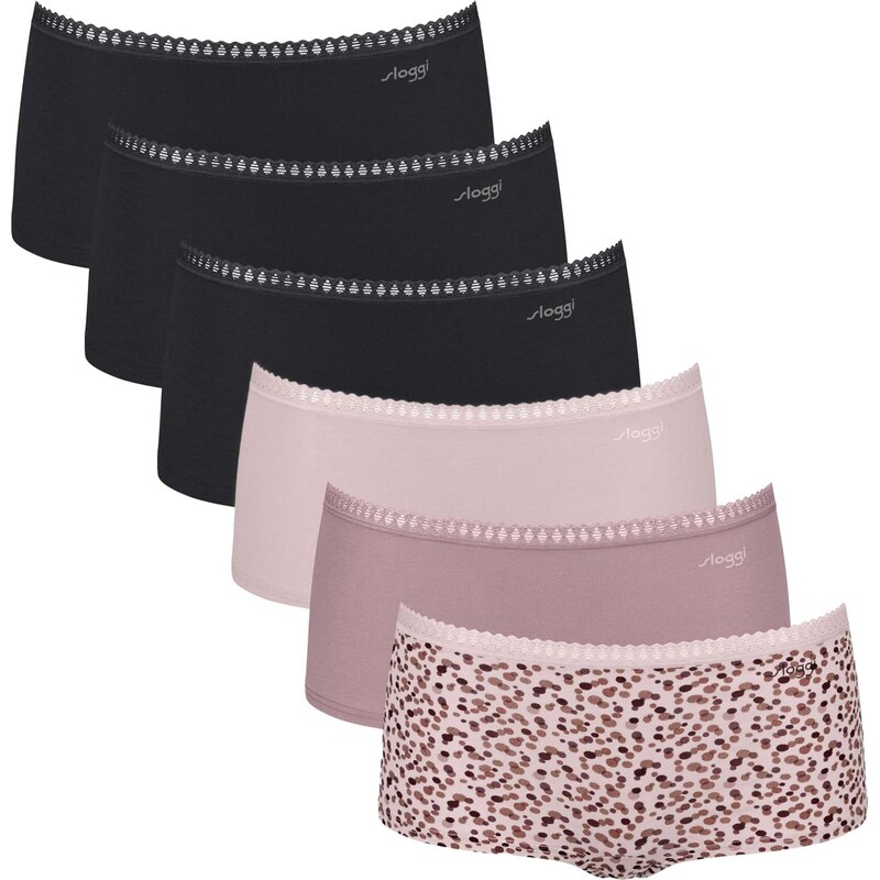 SLOGGI Kalhotky pink / černá