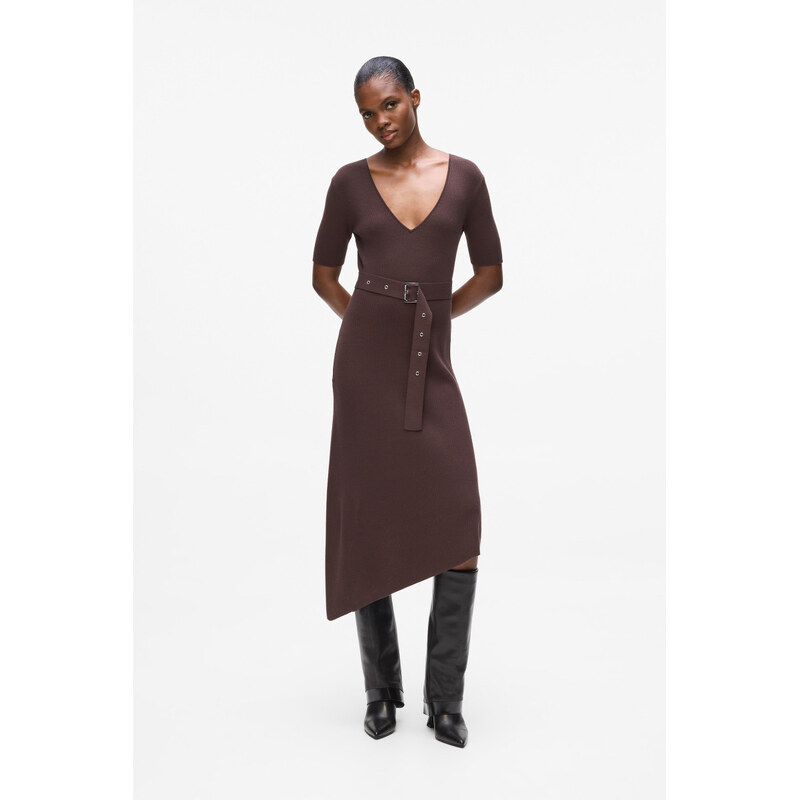 ŠATY KARL LAGERFELD BELTED KNIT DRESS