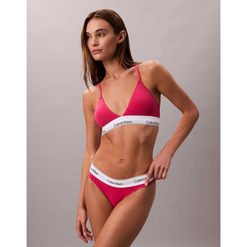 Calvin Klein Icon Cotton Modal lightly lined triangle bra in vibrant 111074356