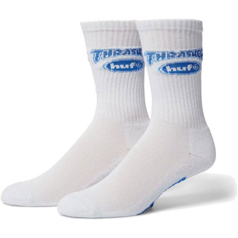 PONOŽKY HUF x Thrasher Logo - bílá