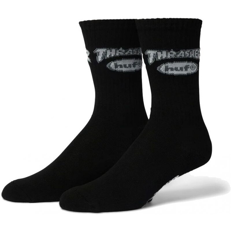 PONOŽKY HUF x Thrasher Logo - černá