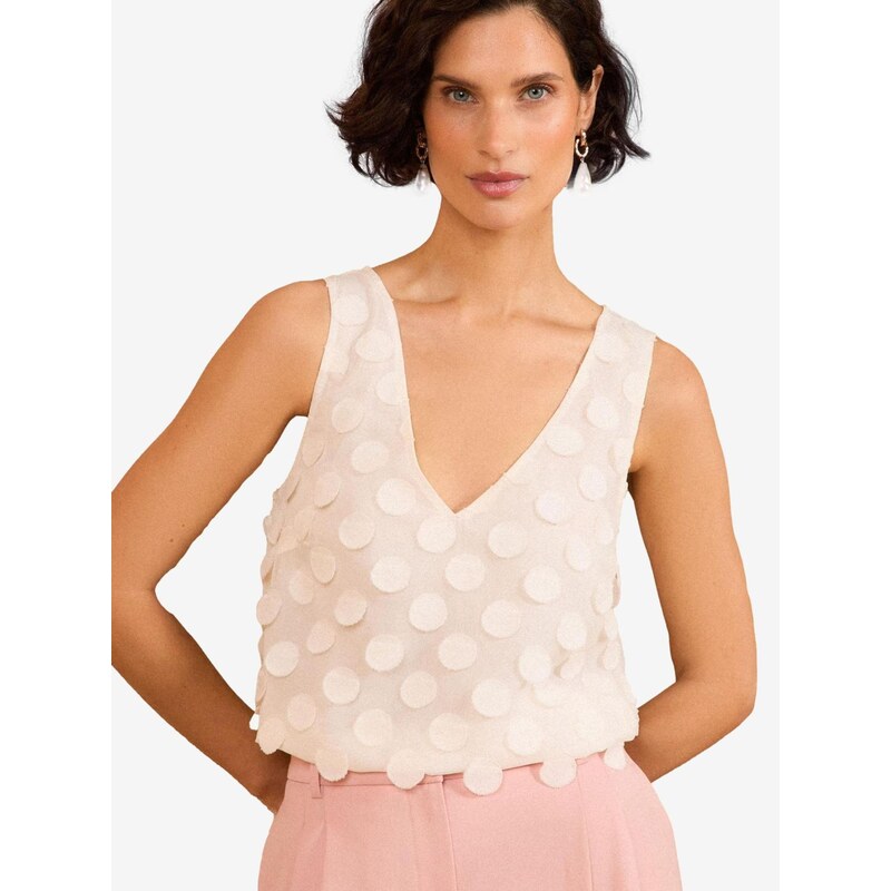 love & roses Top offwhite