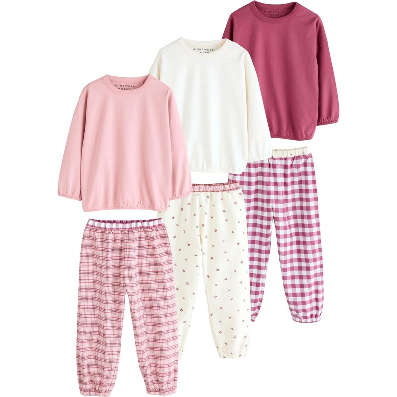 Next Pyžamo pink / růžová / tmavě růžová / bílá