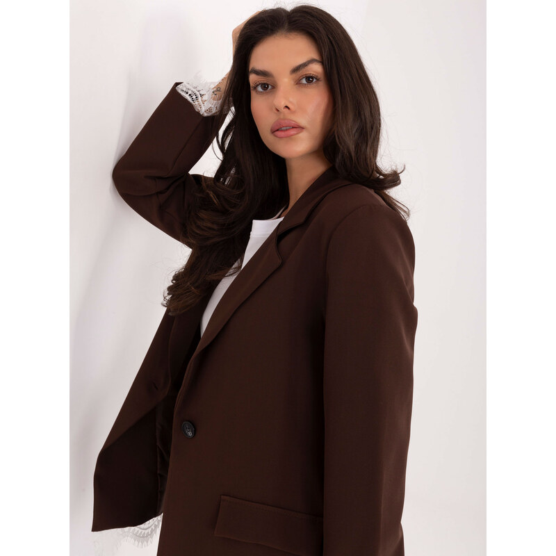 Italy Moda Tmavě hnědý dámský blazer