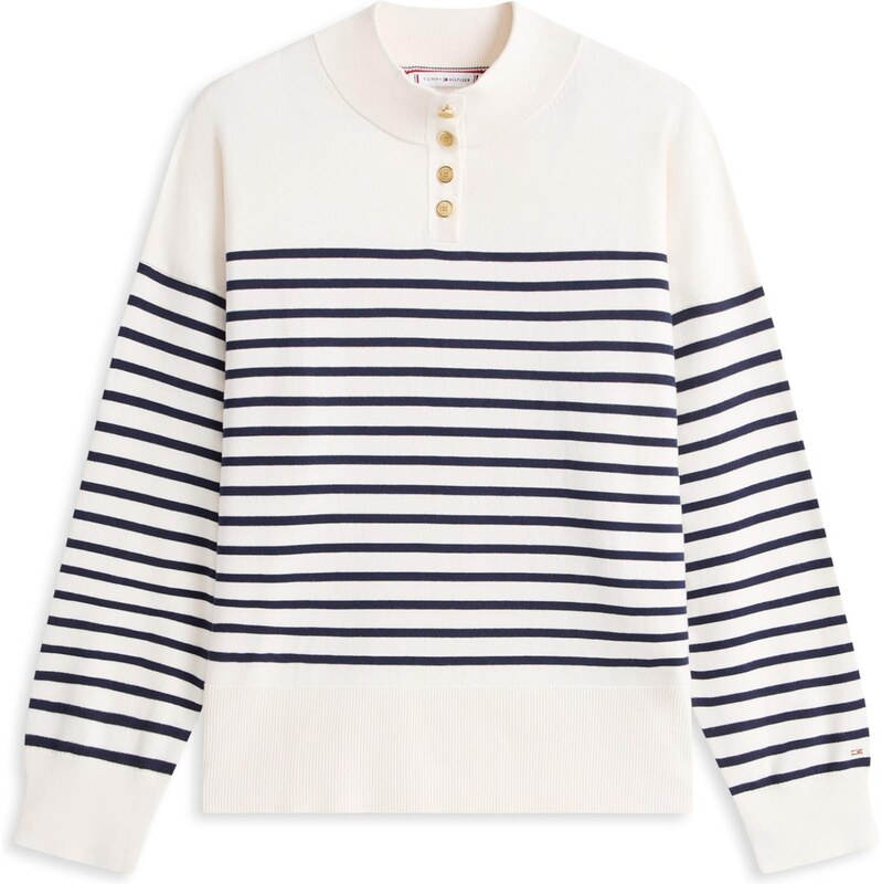 TOMMY HILFIGER Svetr tmavě modrá / bílá