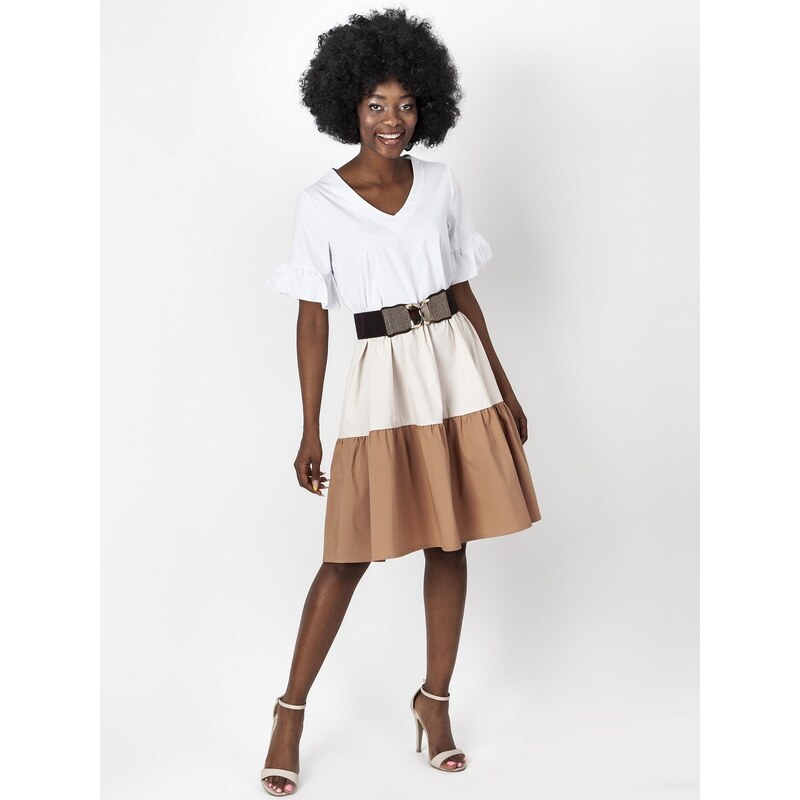 PERSO Womans Womens tricolor light midi dress 111103020