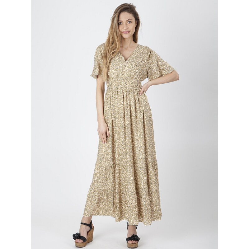 PERSO Womans Womens dress with a floral motif cinched at the waist 111103021