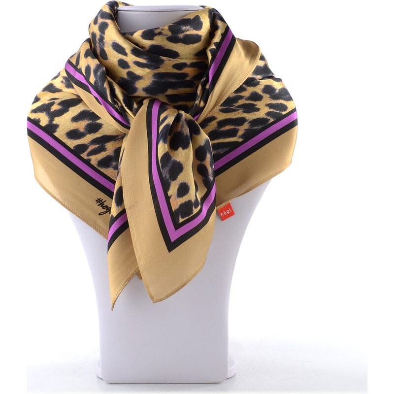 Högl hedvábný šátek s leopardím vzorem multi 1-152000-9900