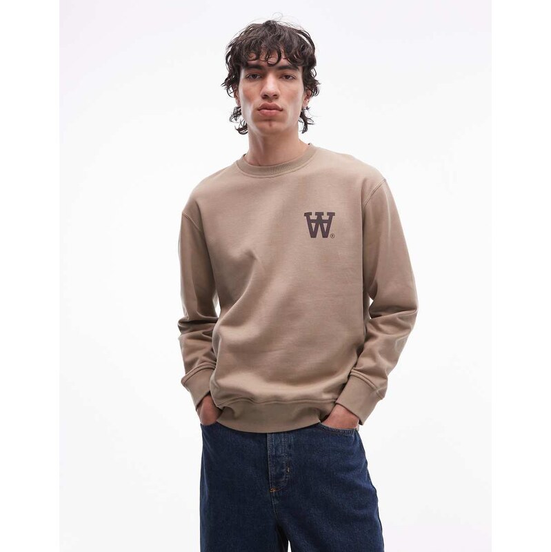 Double A By Wood Wood Noel pullover sweatshirt in beige with