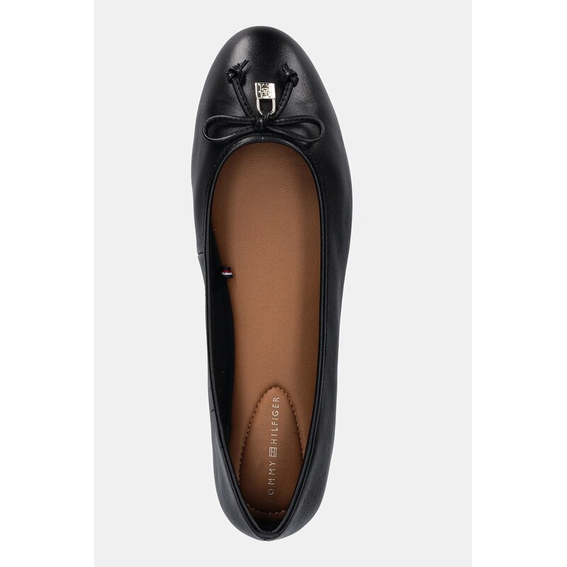 Kožené baleríny Tommy Hilfiger HILFIGER SMOOTH LTHR BALLET