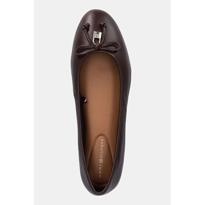 Kožené baleríny Tommy Hilfiger HILFIGER SMOOTH LTHR BALLET