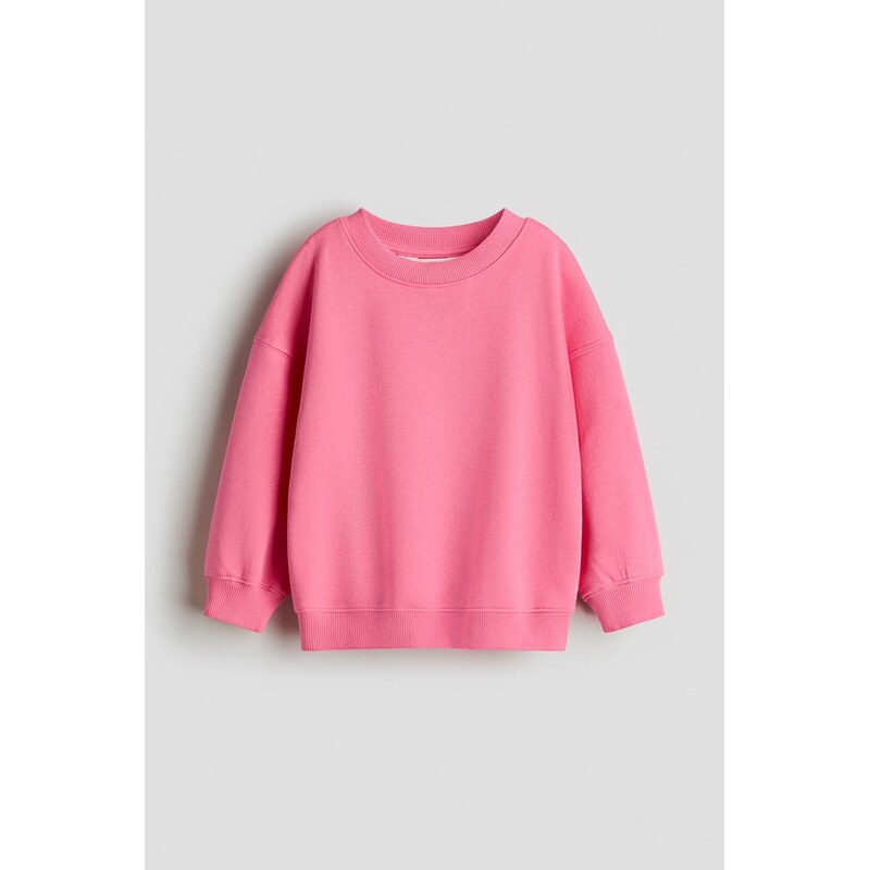 H&M - Oversized mikinas česaným rubem - Tmavě Růžová