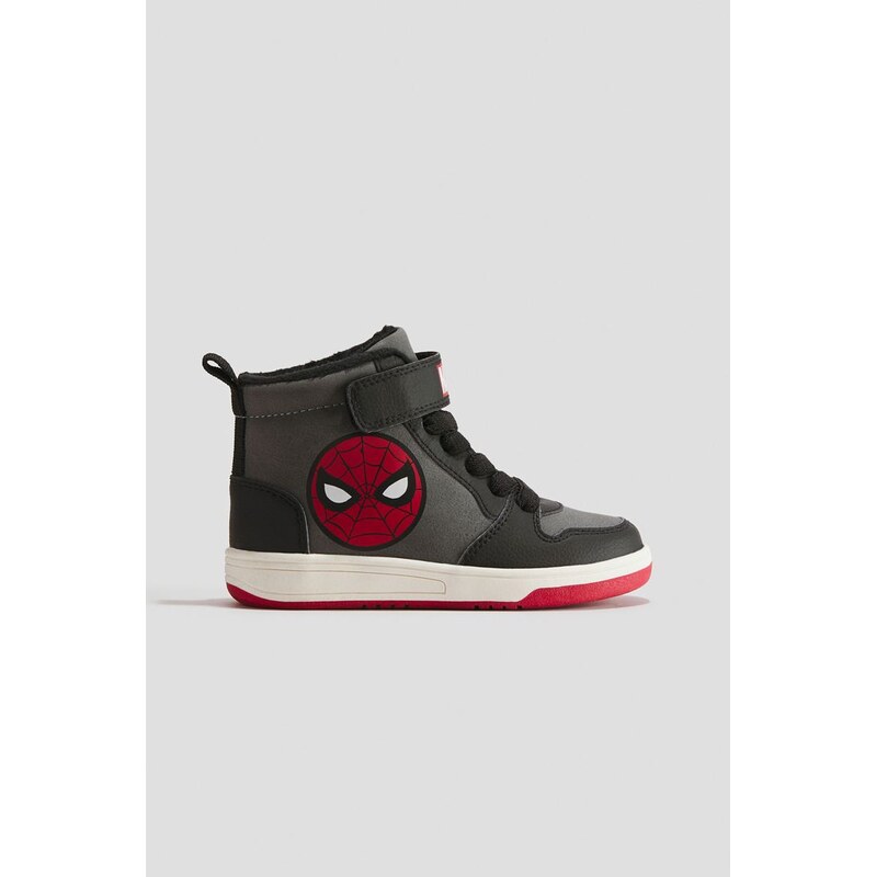 H&M - Zateplené kotníkové tenisky - Tmavě Šedá/Spiderman