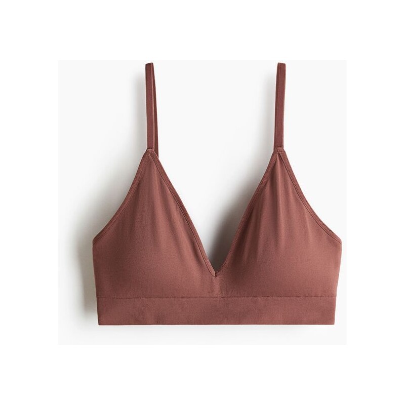 H&M - Bezešvá vyztužená měkká podprsenka - červená 111124260