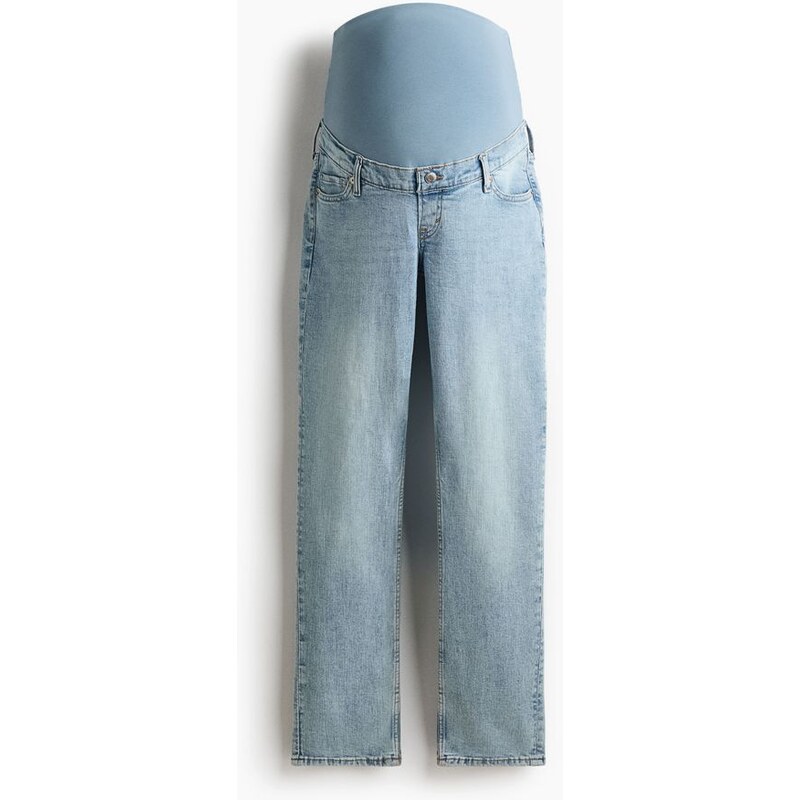 H&M - MAMA Slim Straight High Jeans - Světlý Denim Blue